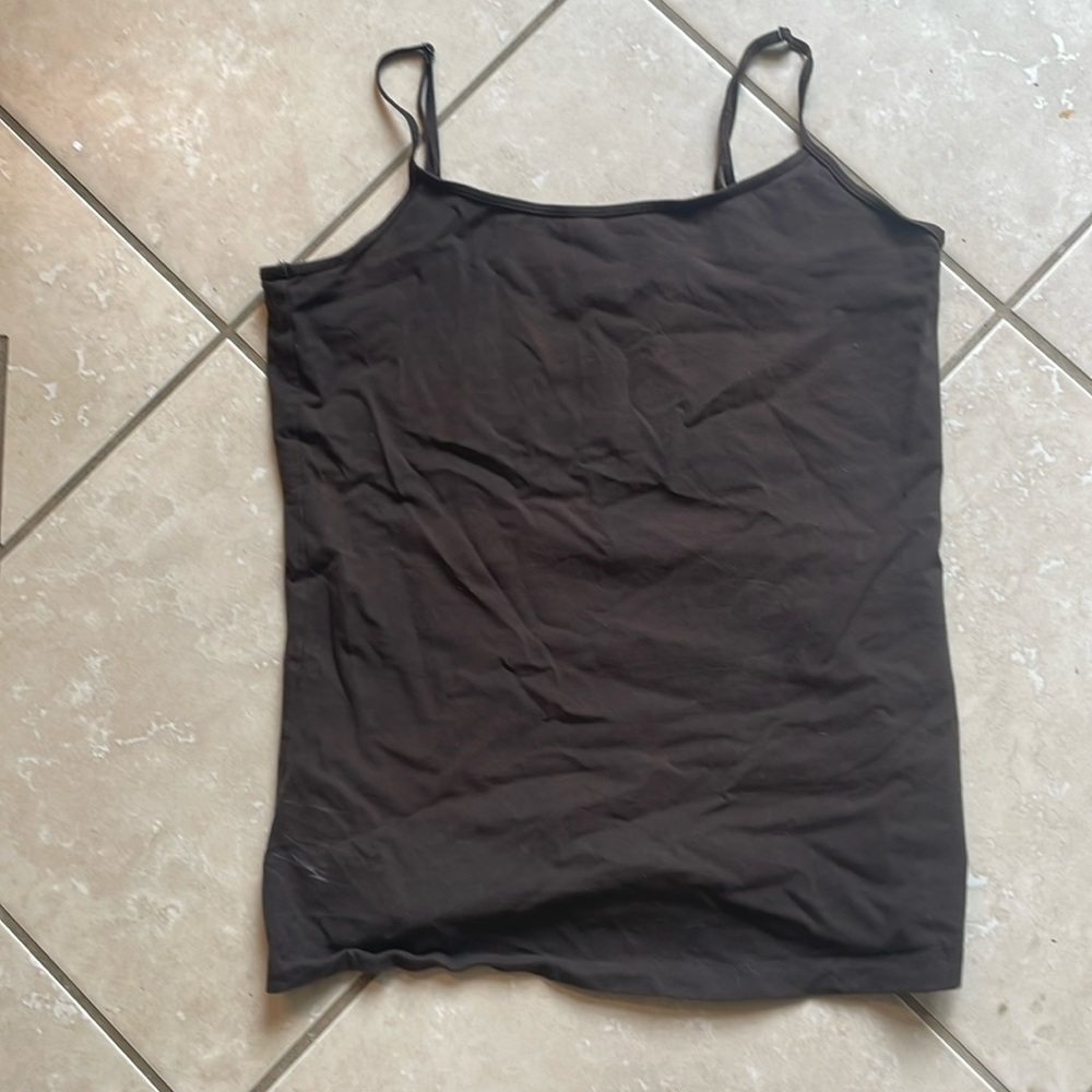 Free with purchase brown adjustable tank cami M, Caslon brown cami